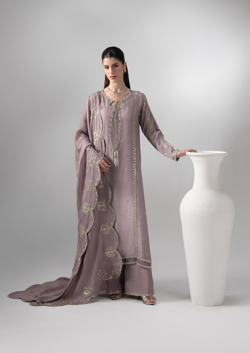The Silk Edit article 2655/B in Dusty Lilac; full outfit.