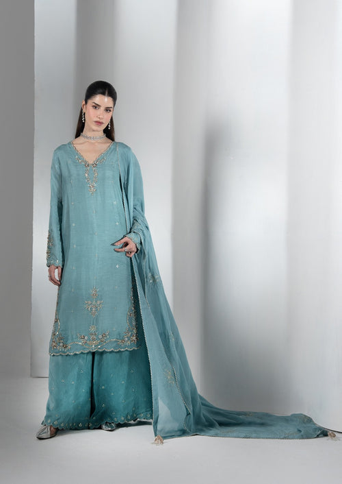 The Silk Edit article 2656/A in Aqua Blue; full outfit.