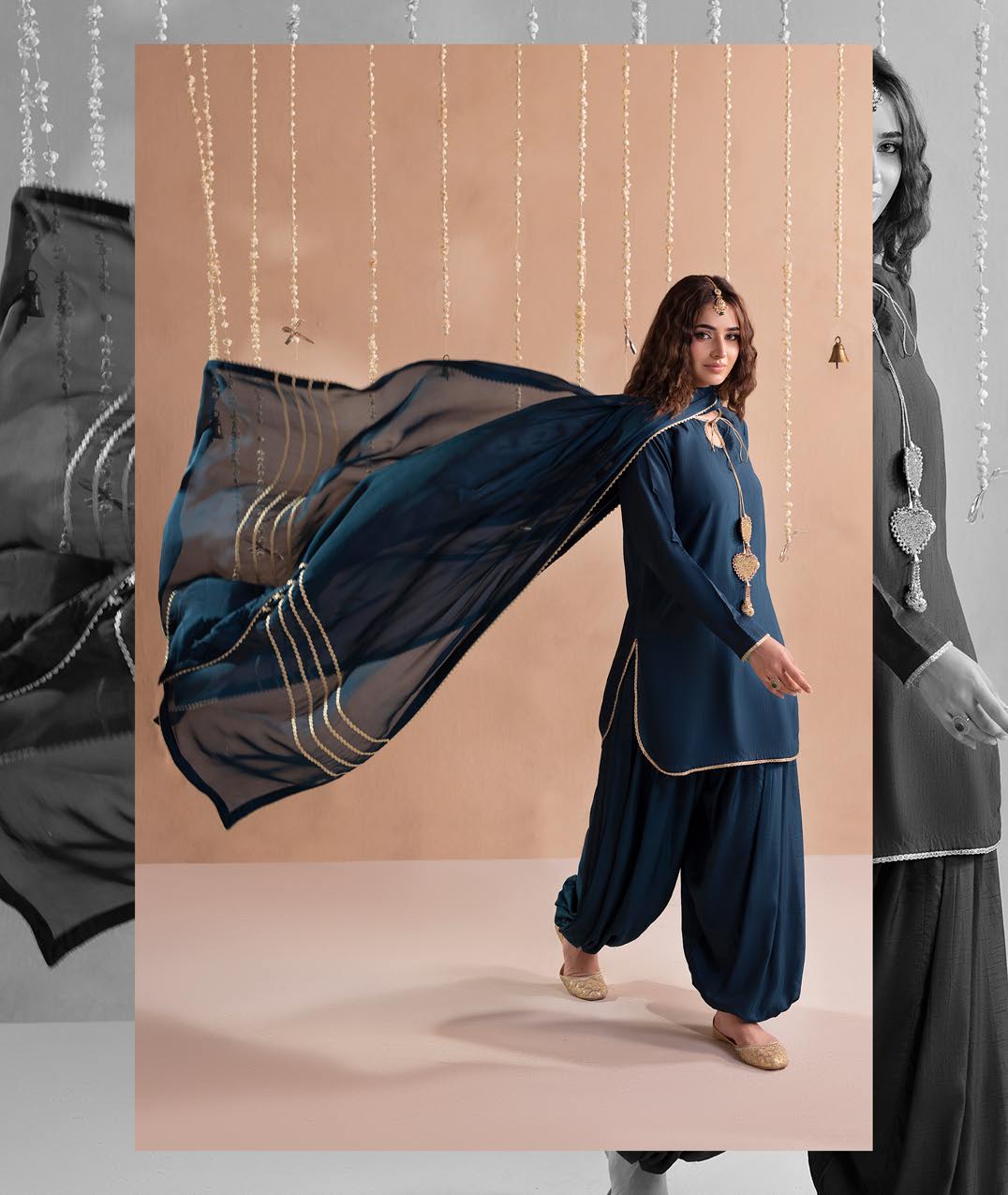Gotta Kinari article 2668/A in Deep Teal / Petrol; catalog image 6.